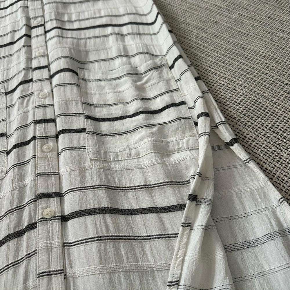 Reformation ghana White and black Striped midi Dress - Picture 3 of 7